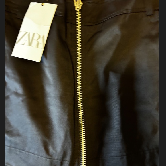 Zara black wide leg high waist skort skirt pant NWT - Picture 5 of 11